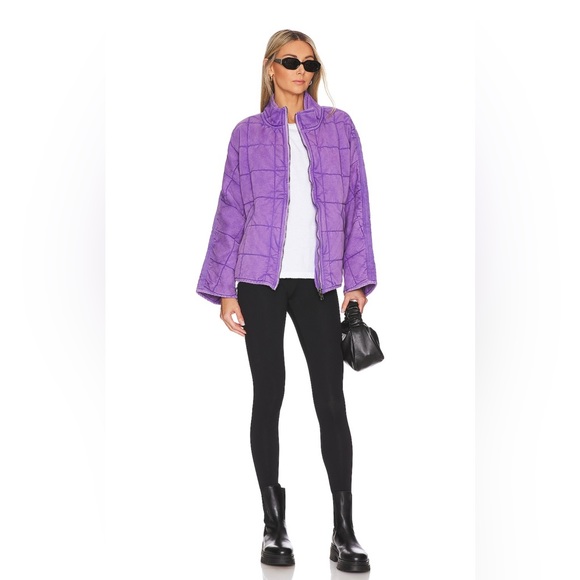 Free People | Dolman Quilted Knit Jacket in Moonberry | Large - Picture 12 of 16